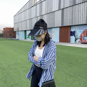 韩国代购紫外线空顶遮阳帽子女夏大帽檐百搭旅游贝壳防晒帽太阳帽