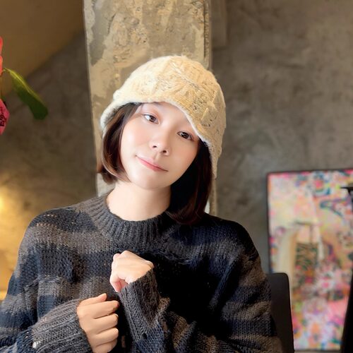 韩版女秋冬钩花镂空头巾包头帽潮