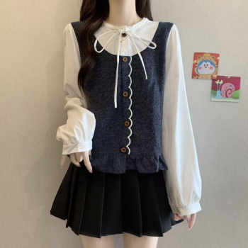 大码显瘦遮肚上衣假两件女