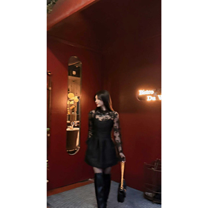 【公主日记】秋冬上新原创鱼骨线收腰吊带连衣裙#2388复古