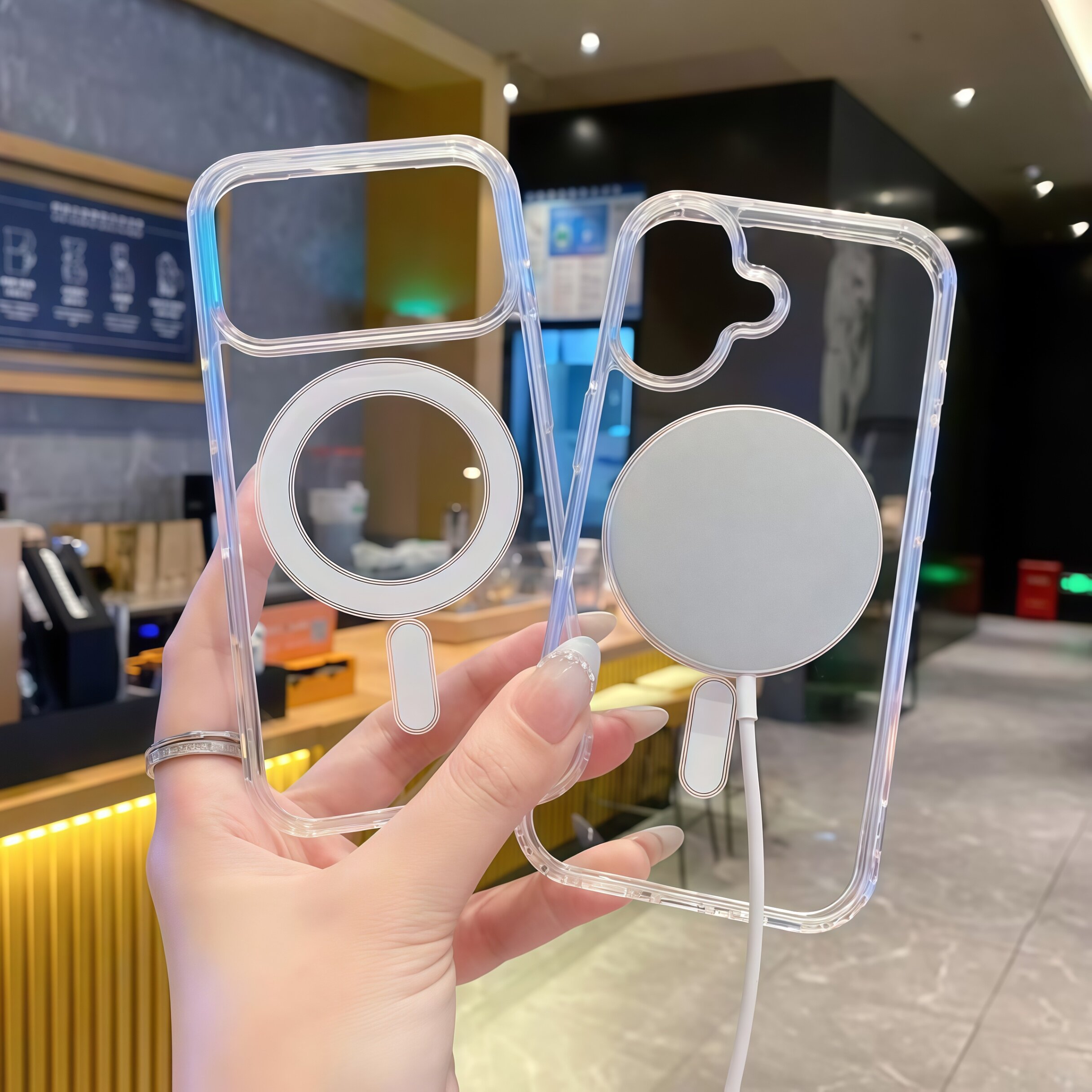 磁吸高品质透明亚克力硬壳iPhone16promax手机壳高透不发黄Magsafe苹果15plus简约透明防摔壳不沾指纹全包