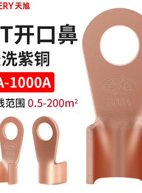 紫铜开口鼻子OT-20/40A铜线鼻子铜接头接线端子4-10平方电线线耳