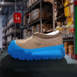 UGG皮革织物牛剖层革TPU低帮生活休闲鞋男女同款栗色1144096-CWTC