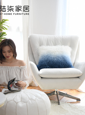 陆柒家居/ins风轻奢高端灰360度可旋转单人位沙发 各种空间都百搭
