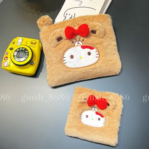 卡通小熊猫咪毛绒收纳包化妆包