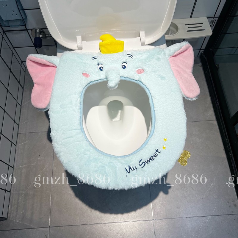【包邮】冬季可爱卫生间毛茸茸马桶垫加厚保暖马桶圈垫子坐便器套