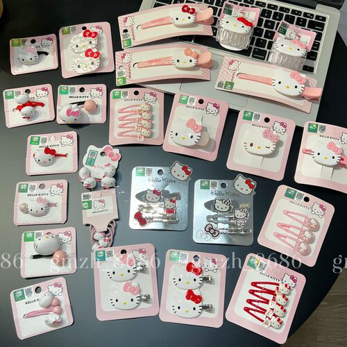 正版hellokitty精美鸭嘴夹发绳女