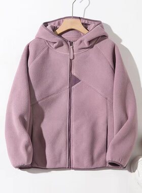 暖阳!新款羊毛颗粒暖绒保暖舒适宽松户外防风连帽厚外套89229