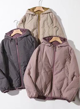 小暖炉！25新款冬季两面穿棉服保暖显瘦加厚休闲连帽棉衣7609