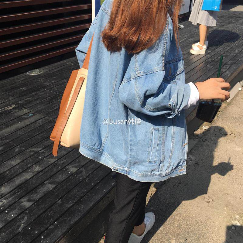 2019 spring and autumn new pattern street Retro BF Easy Versatile Denim Jacket jacket Long-sleeved denim jacketin the Women's clothing/Boutique , Large size women  category - from Buy2taobao.com to provide professional Taobao agent buy service