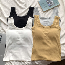 白色吊带背心女夏季新款纯棉内搭外穿遮副乳宽肩带打底多巴胺上衣