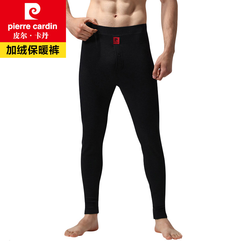 皮尔卡丹男士保暖裤男冬季弹力贴身加绒打底裤莫代尔中厚保暖毛裤