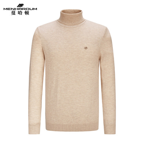 MENHARDUM/蔓哈顿冬装新款高领羊毛衫柔软绵羊毛100%针织衫毛衣男