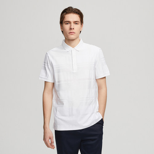 桑蚕丝混纺纯色透气翻领短袖t恤