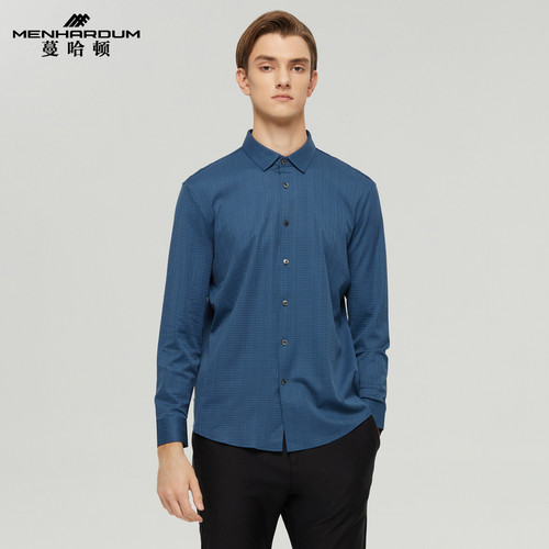蔓哈顿纯棉长袖衬衫男