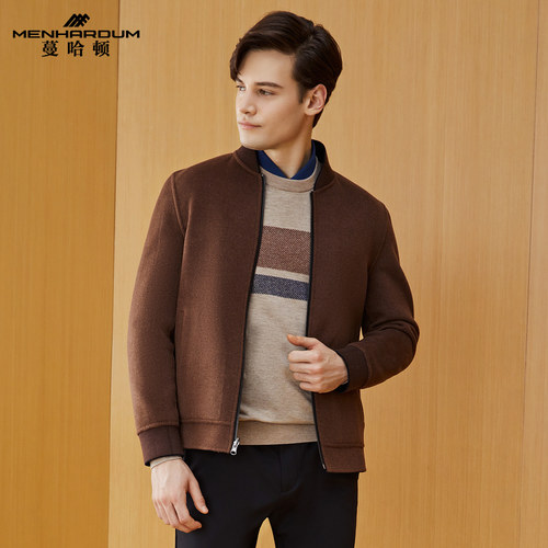 蔓哈顿纯羊毛棒球领夹克