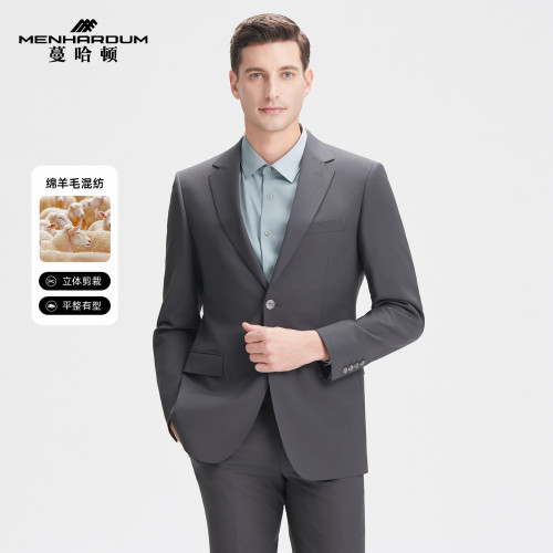 【绵羊毛96.5%】MENHARDUM/蔓哈顿春装新品优雅西装西服外套男B版
