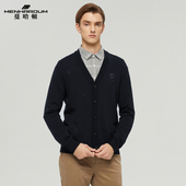 蔓哈顿冬装 开衫 新品 MENHARDUM V领羊毛衫 男士 时尚 绵羊毛混纺毛衣