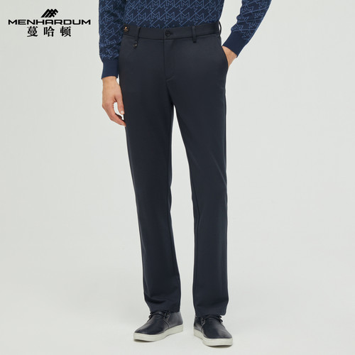 MENHARDUM/蔓哈顿秋冬新品高端男装长裤商务纯色休闲裤合体直筒裤