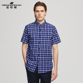 蔓哈顿夏季 格子短袖 衬衫 MENHARDUM 商务休闲时尚 潮流格纹衬衣
