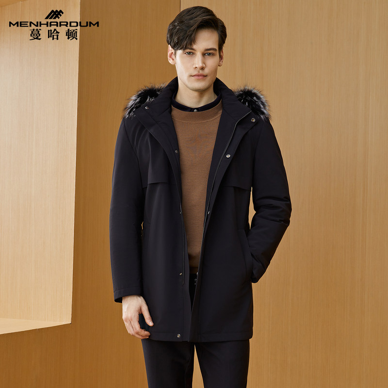 MENHARDUM/蔓哈顿冬装新品中长款尼克服狐狸毛领兔毛内胆毛皮上衣