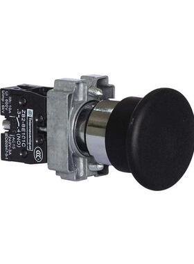 施耐德黑色40mm蘑菇头22弹簧复位按钮XB2BC21C=ZB2BZ101C+ZB2BC2C