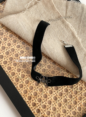 绒织布女新中式盘扣丝绒锁骨链