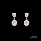 多喜商店现货 镭射爱心彩色甜美蝴蝶结可爱少女心耳饰耳环 暗恋