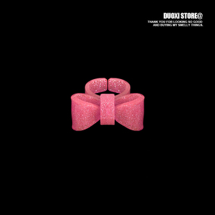 多喜商店【涩谷辣妹】闪粉爱心蝴蝶结塑料y2k亚文化小众夸张戒指