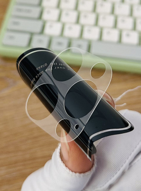 哈秋适用苹果iPhone15/15Plus/15Pro/15ProMax镜头底部玻璃贴膜高清超薄Pet软膜水凝一体镂空柔性防摔底座膜