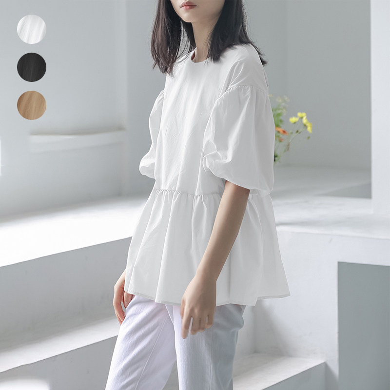 日韩新品5色纯棉短袖衬衫女式2026夏季宽松上衣亚马逊外贸爆款