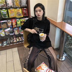 Real price relaxed casual versatile leopard print letter embroidery short sleeve T-shirt