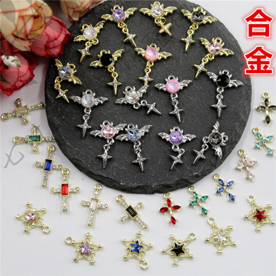 金底合金小十字架带刺小恶魔带吊