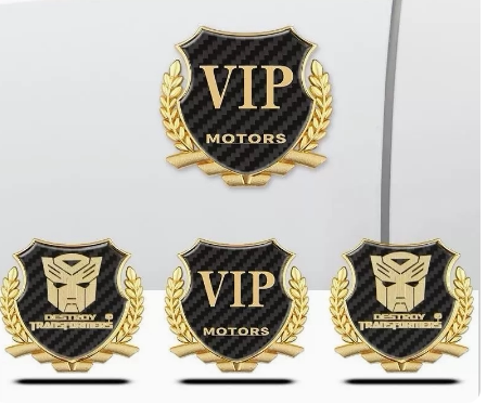 汽车金属车标变形金刚VIP碳纤麦穗3d立体车身车窗侧标改装饰车贴
