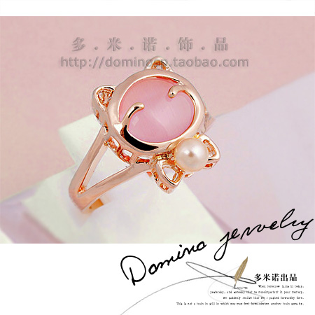 韩国饰品淑女风百搭玫瑰金猫眼石