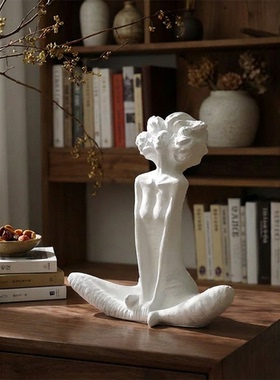 树脂白色简约人物摆件送礼