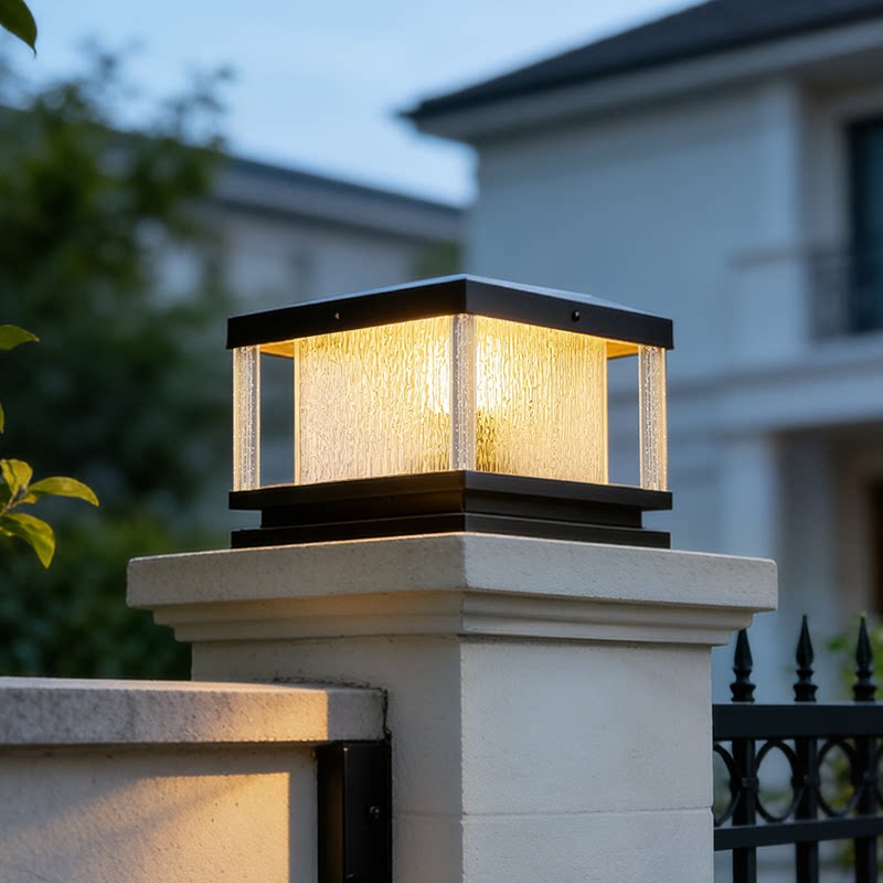 太阳能柱头灯户外防水别墅庭院灯花园围墙灯室外大门柱子灯接电款