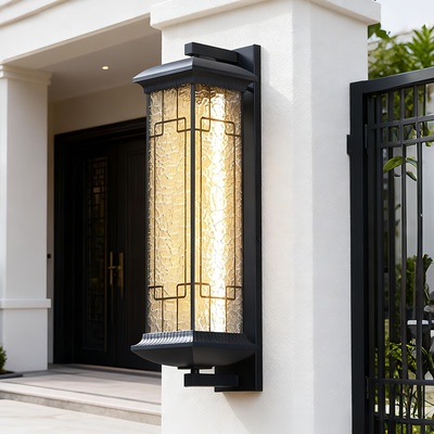 太阳能户外壁灯防水庭院灯室外墙别墅大门口柱子新中式复古露台灯