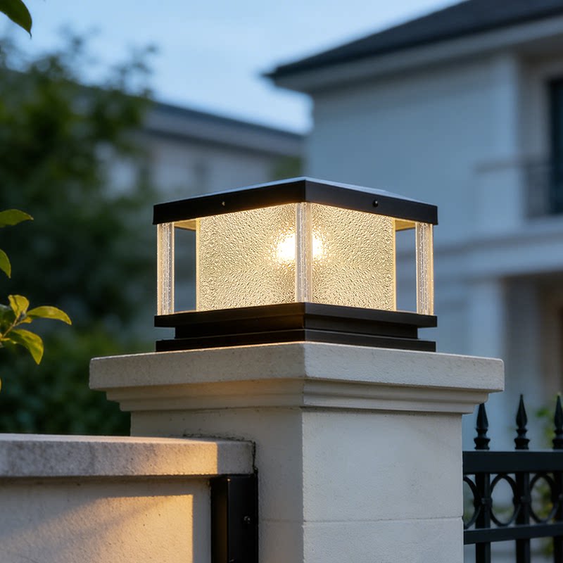 太阳能柱头灯户外别墅庭院大门口两侧柱子灯院子围墙灯防水门柱灯