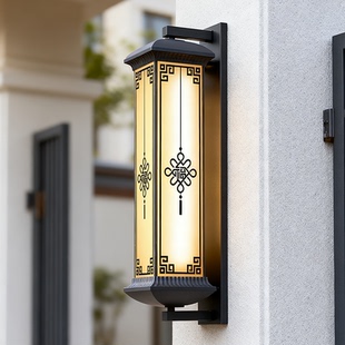 户外防水壁灯太阳能庭院灯新中式别墅大门口柱子围墙灯室外露台灯