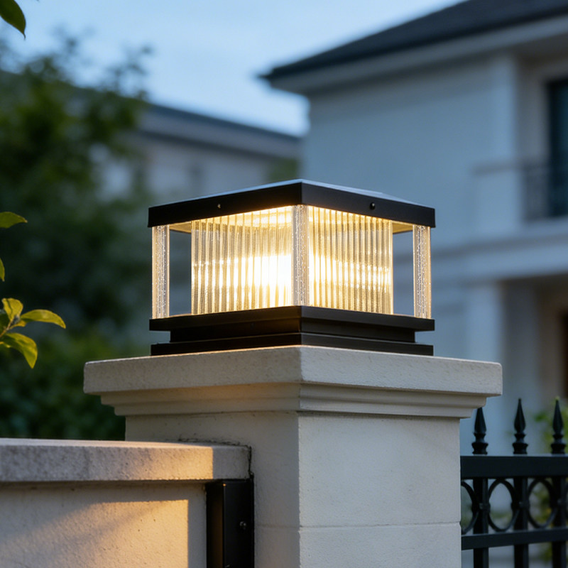 太阳能柱头灯户外防水围墙庭院灯大门口两侧柱子灯别墅院墙门柱灯