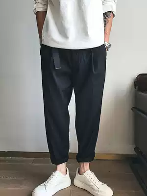 Xu Tailang American autumn new men's casual pants trend solid color Daily simple Joker Harlan nine small trousers