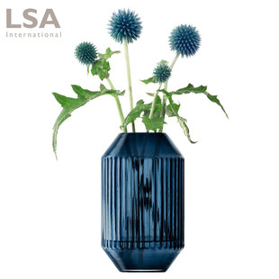 英国LSA 进口水晶玻璃花瓶轻奢风摆件客厅插花器创意现代简约装饰