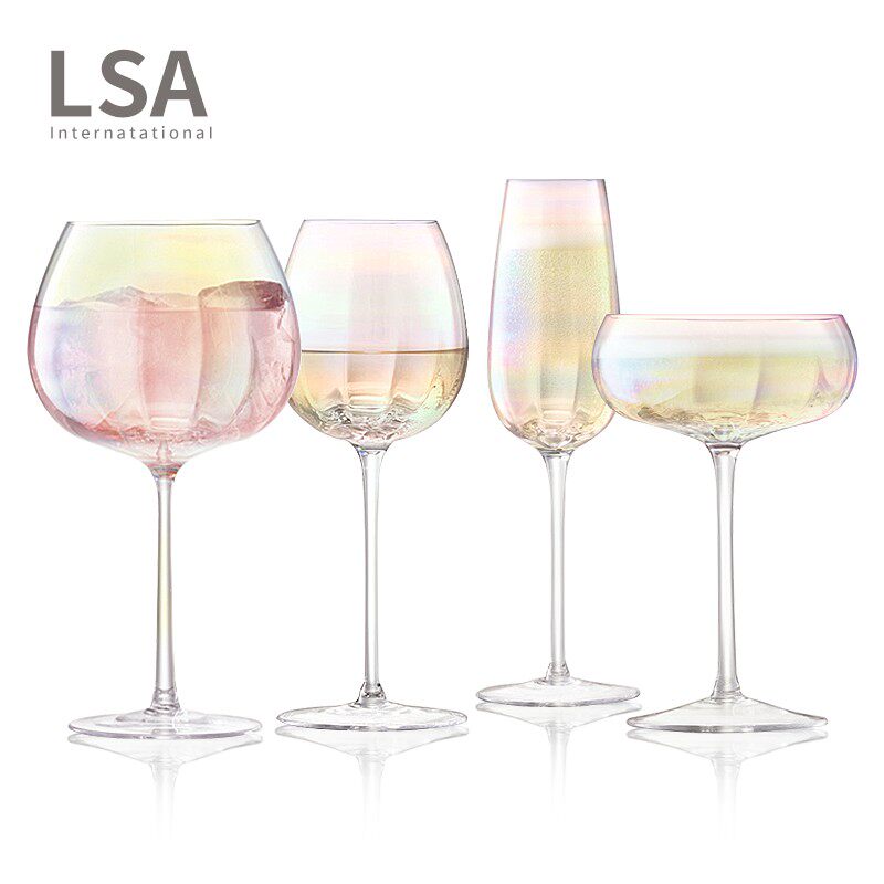 英国LSA进口创意珍珠彩虹水晶葡萄酒/红酒杯