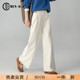 裤 女春季 子2026新款 宽松九分休闲A版 米白色牛仔裤 直筒女裤 阔腿裤