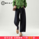 女小个子裤 子冬2025新款 九分女裤 羊毛醋酸毛呢阔腿裤 加绒弯刀裤
