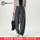 春季 女2026新款 垂感女裤 休闲西裤 高级感灰色直筒西装 弯刀阔腿裤 裤