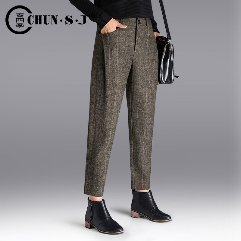 Autumn and winter stripe Woolen pants thickening lattice trousers Leisure trousers Feet Haren pants Easy Ninth pants Pantiesin the Women's clothing/Boutique , Pants , Casual pants  category - from Buy2taobao.com to provide professional Taobao agent buy service