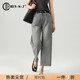 夏季 小个子八分九分裤 裤 子窄版 灰色天丝直筒牛仔裤 阔腿裤 女夏薄款