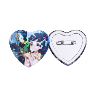 爱心吧唧定制心形马口铁徽章自印卡通动漫双闪异形胸针章定做周边